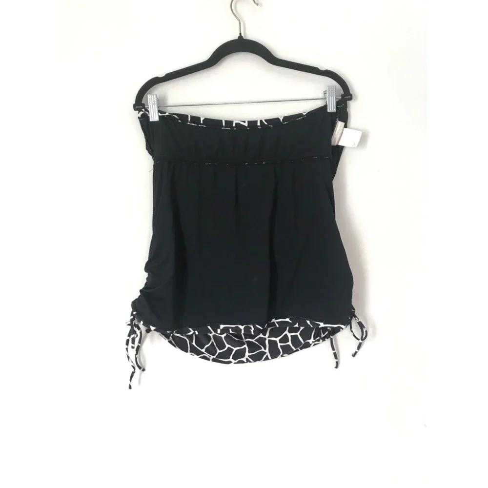 Michael Kors Animal Print Halter Tankini Swim Top Silver Tone Hardware Size 18W